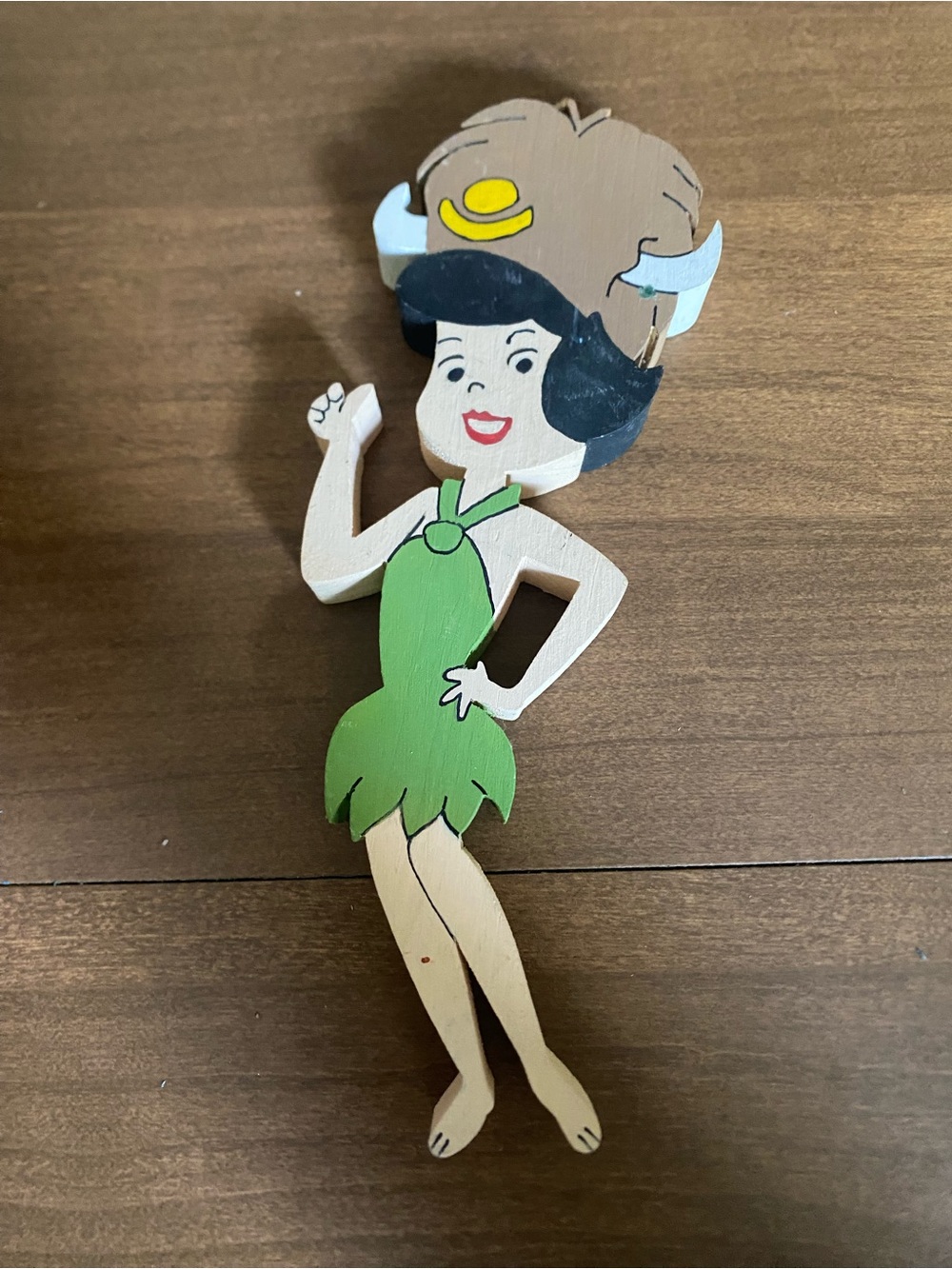 Betty Rubble Hand Painted Wooden Art 8”